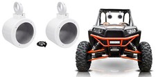 2 Rockville MAC525W 5.25" 360  Swivel White Aluminum Tower Speaker Pods RZR/ATV