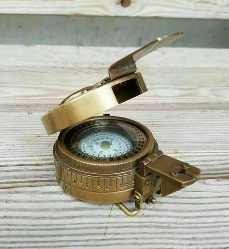 Antique Vintage Brass Solid Kelvin & Hughes 1917 Brunton Compass Handmade gift - Picture 3 of 4