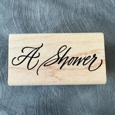 A Shower Rubber Stamp Baby Wedding create invite invitation, save the date, wood
