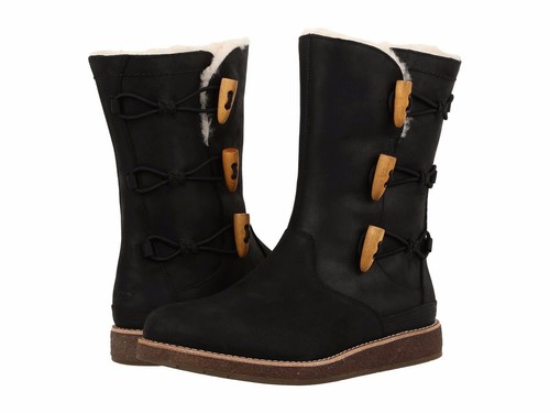 Mujeres Botas Ugg Kaya resistente al agua 1012035 Negro Cuero 100% Original  Totalmente Nuevo | eBay