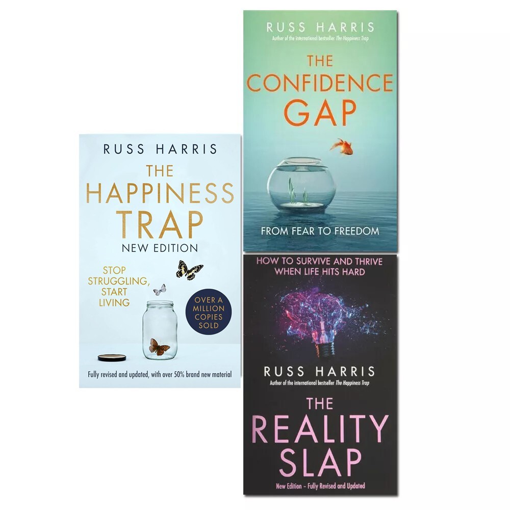 Russ Harris Collection 3 Books Set Reality Slap, Confidence Gap, Happiness Trap