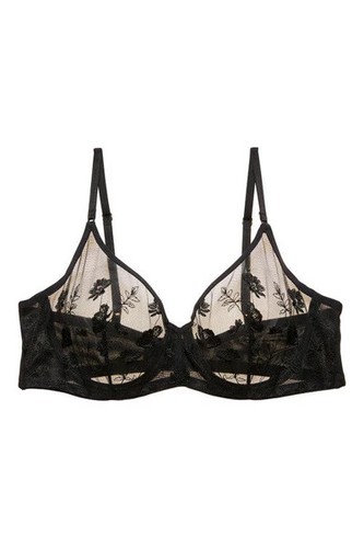NATORI BLACK BOTANIQUE UNLINED UNDERWIRE BRA 36B - Picture 2 of 4