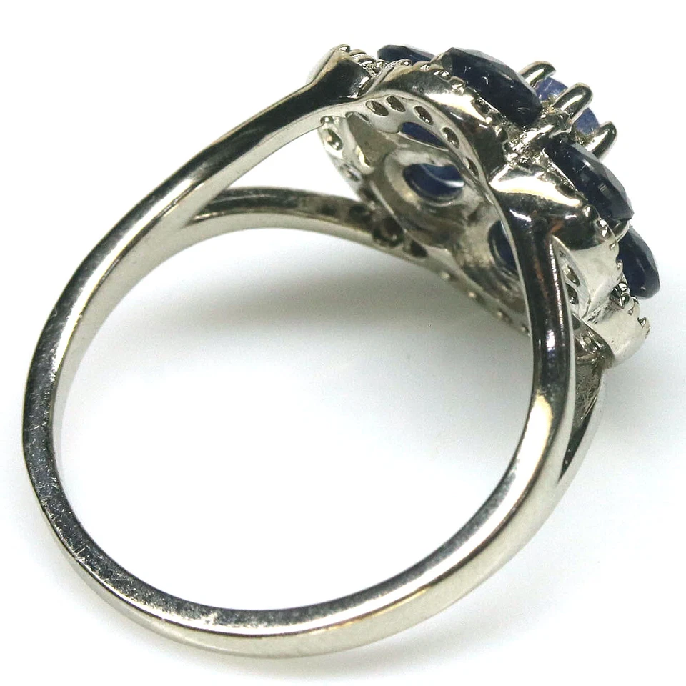 Edelstein Blauer Saphir, Tansanit & Spinell Schmuck Ring 925 Silber Größe 6.75 - Bild 3 von 4