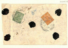 INDIA USED NEPAL Registered KGV Cover 1918 Original Album Page {samwells}AQ269