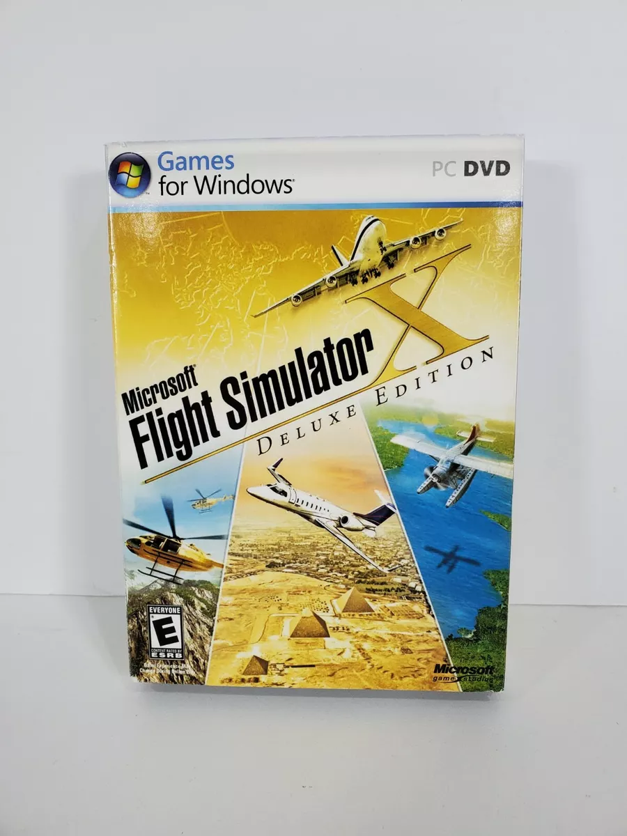 Microsoft FLIGHT SIMULATOR X Deluxe Edition WITH KEY PC DVD Nice Condition