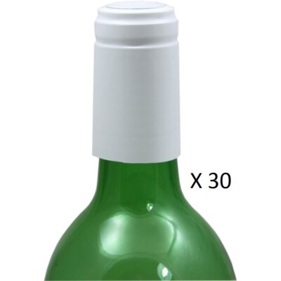 WEINFLASCHE SCHRUMPFKAPSELN FOLIEN HAUSBRAUEN TOPS SCHRUMPFVERSCHLÜSSE 30er WEISS