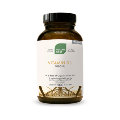 Health First Vitamin D-3 1000 IU (500 gelcaps)