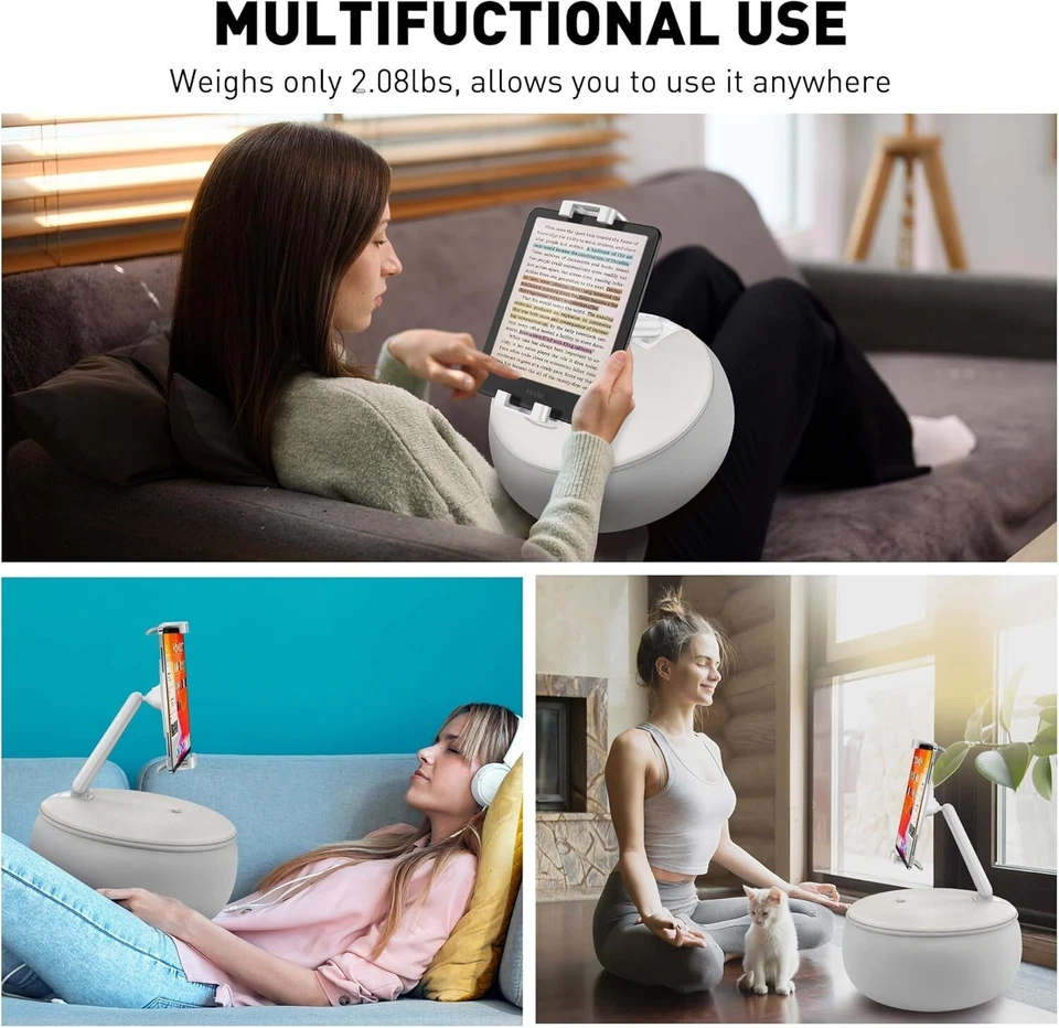 Portable Hands-Free Tablet Pillow Stand for Travel, Bed, and Sofa Use - Gray - Image 4 of 4