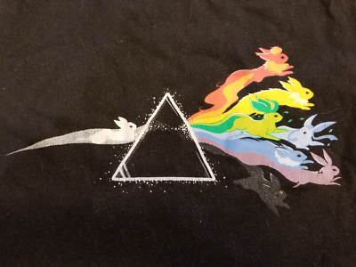 TeeFury Pokemon Pink Floyd Eevee Evolutions Rainbow Prism T-Shirt