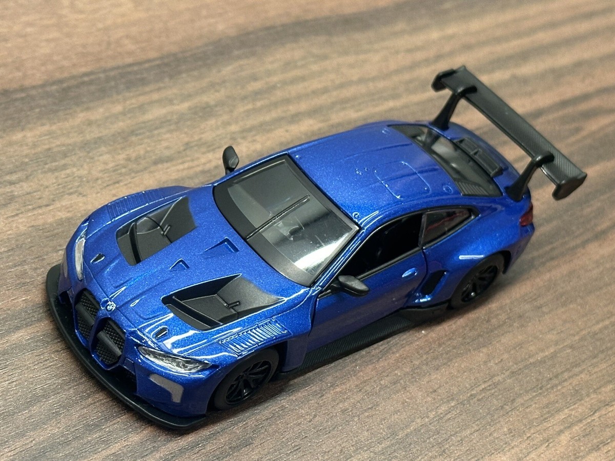 1:44 scale bmw m4 gt3 Diecast die cast toy model car blue pull