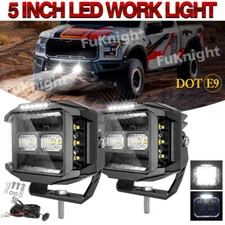 COLIGHT 5"inch Side Shooter LED Work Light Bar Cube Pods DRL Fog Driving Lamps