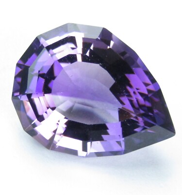 11.80Cts Genuine  Natural Amethyst 18X14mm Pear Precision Cut Loose Gemstone