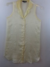 Halston Night Gown Women's S Yellow Sleeveless Shirt Gown