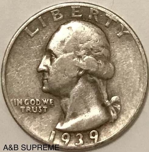 1939 S Washington Quarter VF-XF Very Fine-Extremely Fine From Estate 90% Silver