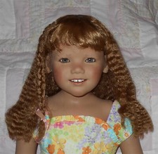 WEE 3 AIMEE Doll Wig SIZE 14-15.5 TTS AUBURN Long Kinky Hair  Full Bangs NWT