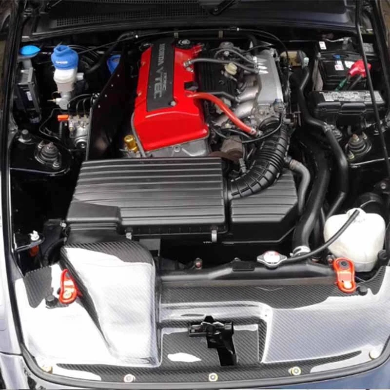 Cubierta del panel de enfriamiento del radiador de fibra de carbono real para Honda S2000 AP1 1999-03 Foto 4 de 4