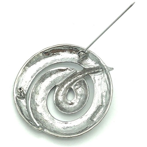 M Jent Snake Brooch Silver Tone Spiral Coil Vintage Signed - Picture 11 of 12