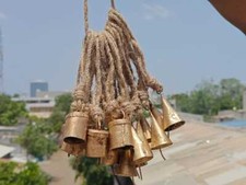 Juego de 10 campanas de vaca de Navidad rústicas mezcla - decoración de granja para coronas y manualidades