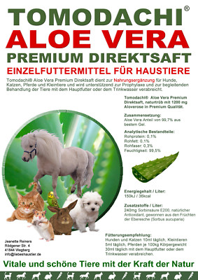 Aloe Vera Saft Katze natrlich rein Aloevera Direktsaft Kraft Vitamine 0,5  L | eBay.de