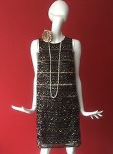 MANGO MNG Sequin Flapper Gatsby 1920s Charleston Party Mini Dress Size XL 12-14