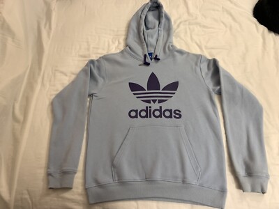 Adidas Trefoil hoodie sweatshirt Men's Large pastel blue purple