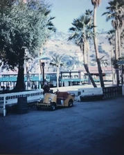 R117 Man Scooter Golf Cart Unusual Transportation Realist 3D Stereo Slide Photo