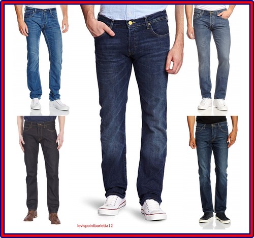 Lee Pawell jeans pantaloni da uomo elasticizzati slim fit a vita bassa 44  46 48 | eBay