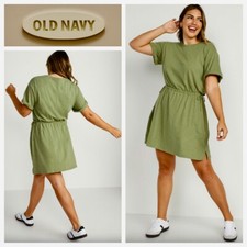 NEW Old Navy 2X XXL 18 20 T-Shirt Dress Olive Green Waist Defining Stretch O