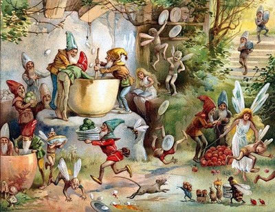 Fantasy Kunstdruck Das Fest von E Stuart Hardy Fee Elfe Pixie Sprite