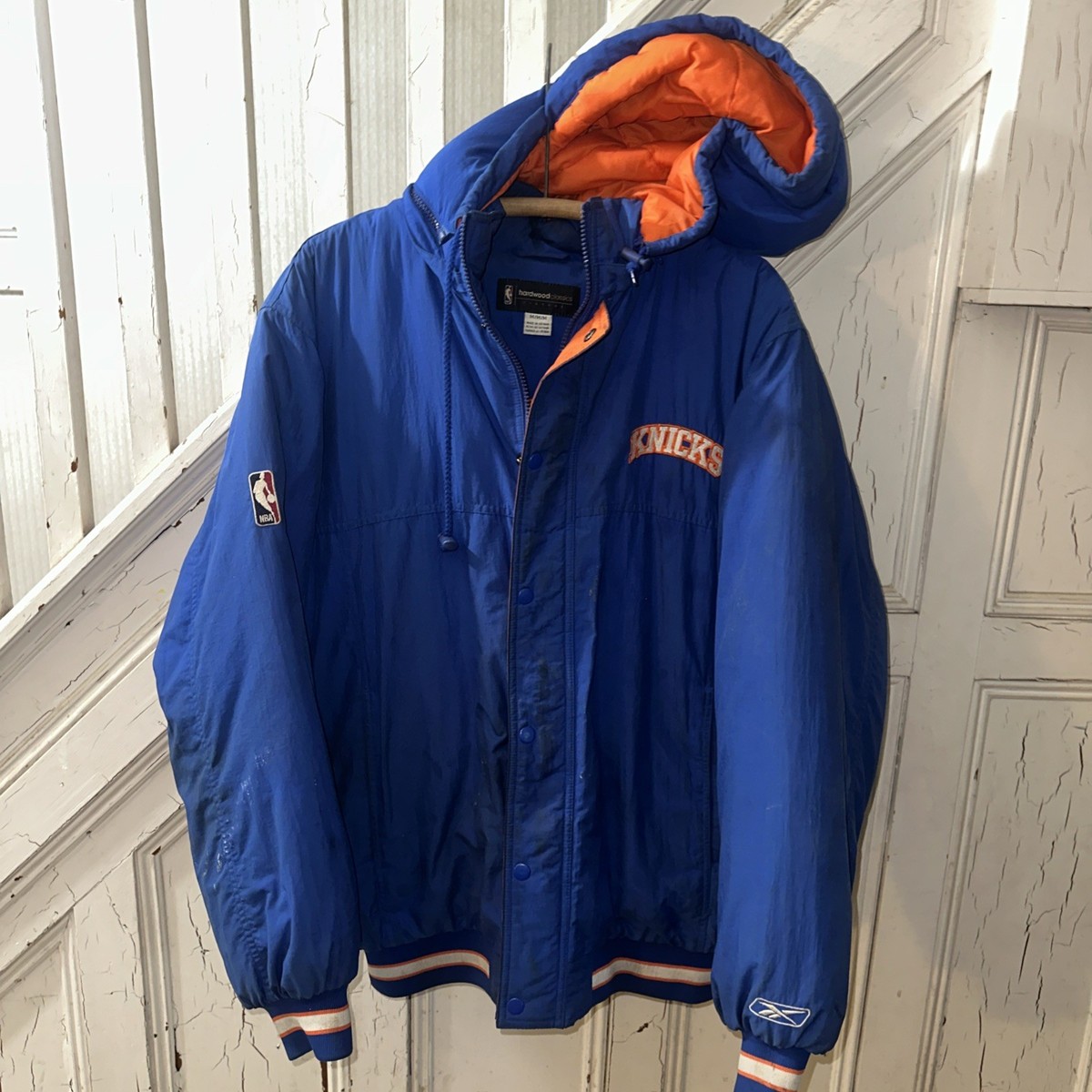 nba ジャケット reebok Vintage Reebok New York Knicks Full Zip Puffer Jacket Hardwood