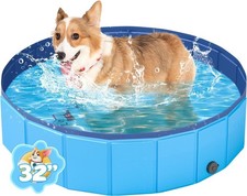 Foldable Dog Pool, Portable PVC Dog Pet Swimming Pool, Collapsible Plastic Dog