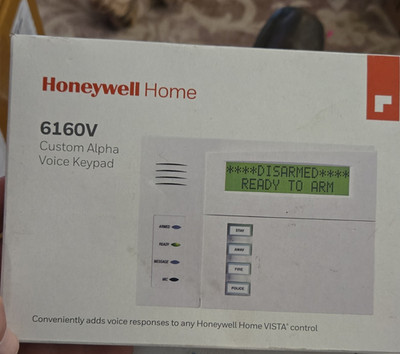 Honeywell Home 6160V Voice Keypad Custom Alpha Panic Alarms Macros Wired White
