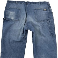 VTG OshKosh Carpenter Pants Mens 46x28 Blue Jeans Sanforized Union Made In USA