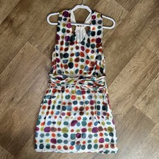 Theory Nathalee Silk Paint Ball Printed Mini Dress Size 10 Racerback Sleeveless