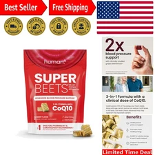 SuperBeets Heart Chews Advanced - 100mg of CoQ10 Plus Beetroot & Grape Seed E...