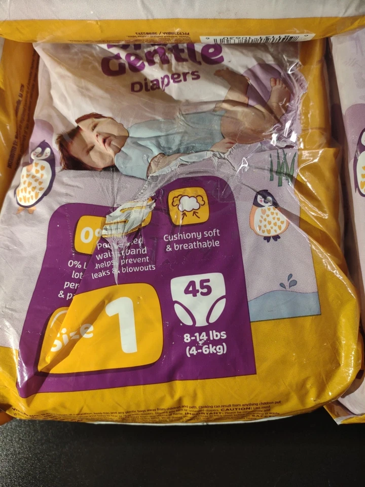 Parent's Choice Dry & Gentle Diapers Size 1-180 Count- 4 (45) packs - Image 4 of 4