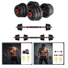 66 LBS Adjustable Dumbbell Set, Free Weights Dumbbells Set for Workout, Black
