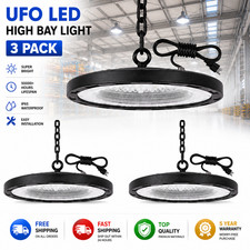 3 Pcs 300W UFO LED High Bay Light Industrial Commercial Warehouse Garage Light