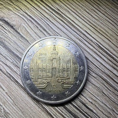 2 Euro Münze  Sachsen, unbehandelt
