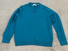 Original Penguin Munsingwear Sweater Men’s XL V Neck Teal Long Sleeve Pullover