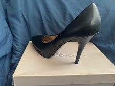 BCBGeneration Black Leather Pointed Toe Platf...