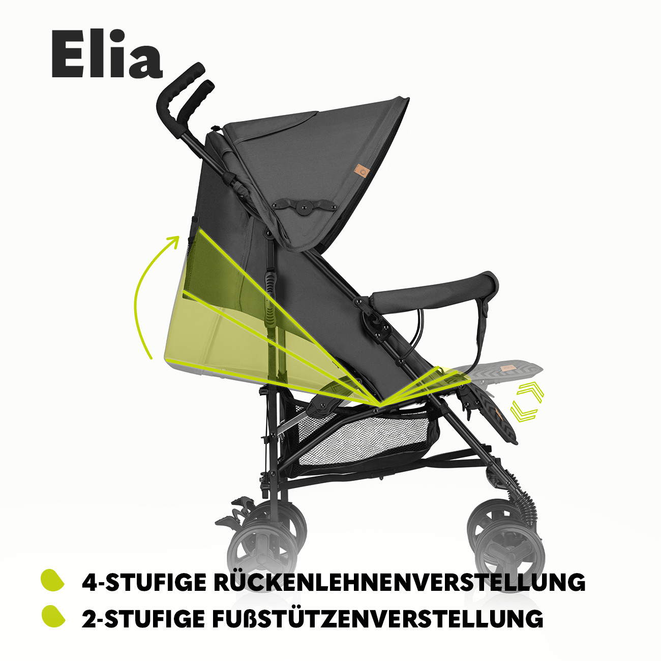 Elia Buggy passeggino pieghevole fino a 15 kg zanzariera cestello foto 5