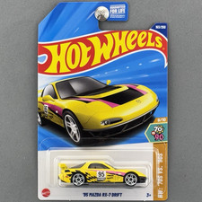 Hot Wheels '95 Mazda RX-7 Drift Yellow HW 70's vs '90's 9/10 163/250