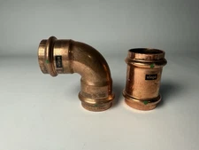 Viega ProPress Copper 1 1/2” Coupling And 90 Fittings