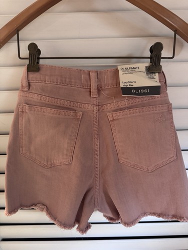 DL1961 Lucy Shorts High Rise Girls Cut Off Rose Size 14 - Picture 5 of 5