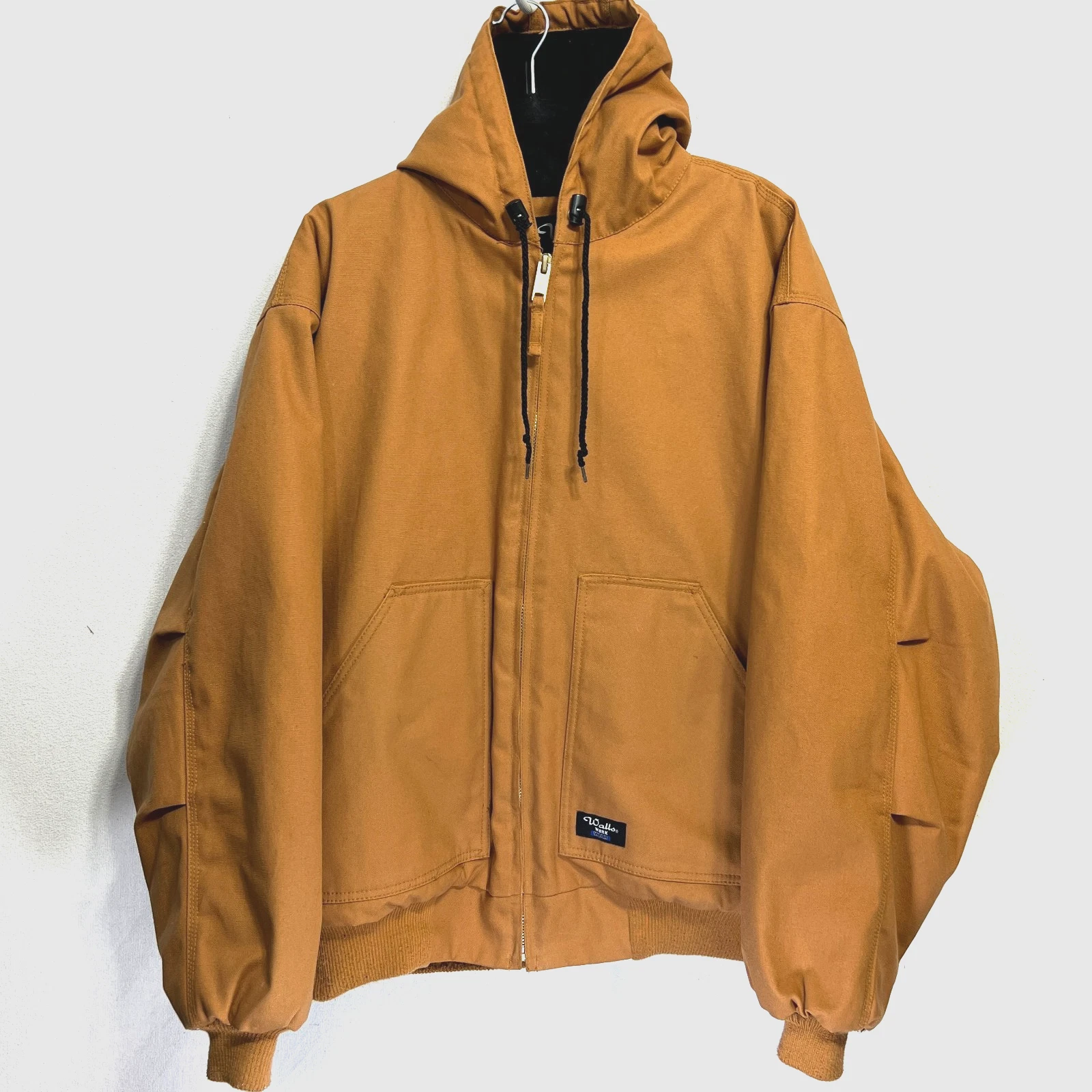 Walls Workwear Jacket Coat Mens 2XL Brown Hooded Duck Canvas Insulated Zip Chore