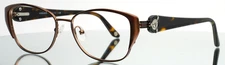 VERSACE 1196 1045 Brown Womens Semi Cat Eye Full Rim Eyeglasses 51-15-135 B:36