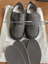 Longbay Mens Memory Foam Diabetic Slippers Gray Adjustable Size 10
