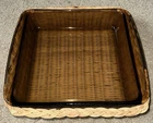 Vintage PYREX Fireside Snake Brown Square Baking Dish 8x8x2