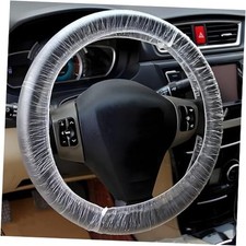 100PCS Disposable Steering Wheel Cover, Plastic Transparent Car Steering Wheel